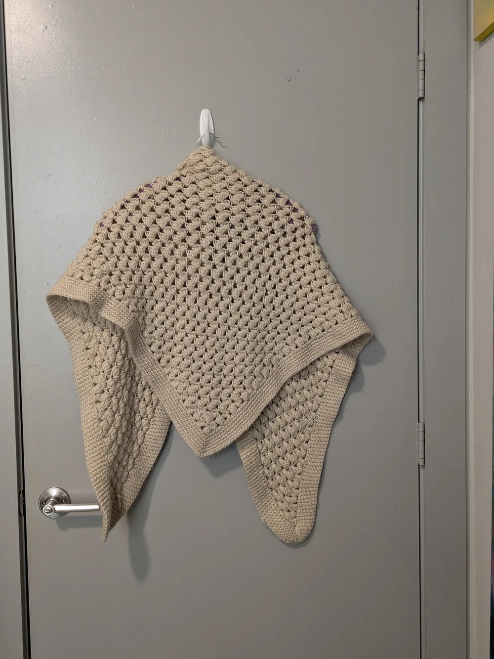 Chunky Crochet Knit Wrap Scarf in Cream